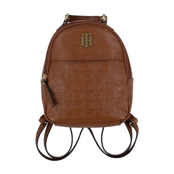 Tommy Hilfiger Embossed Mini Backpack – Brown – New with Tags NWT - Picture 1 of 2